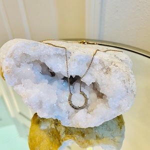 Alexis Bittar Gold & Crystal-Encrusted Horseshoe Pendant Necklace